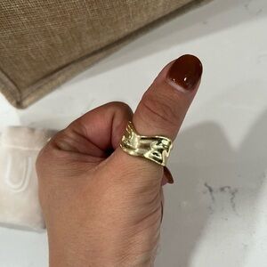 Gold Chunky Wave Ring